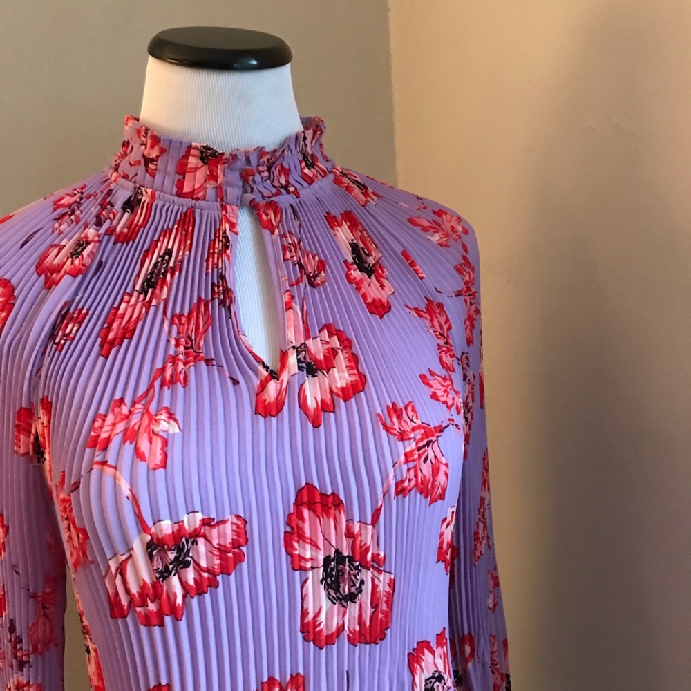 Lavender & Rose spring crinkle balloon sleeve blouse
